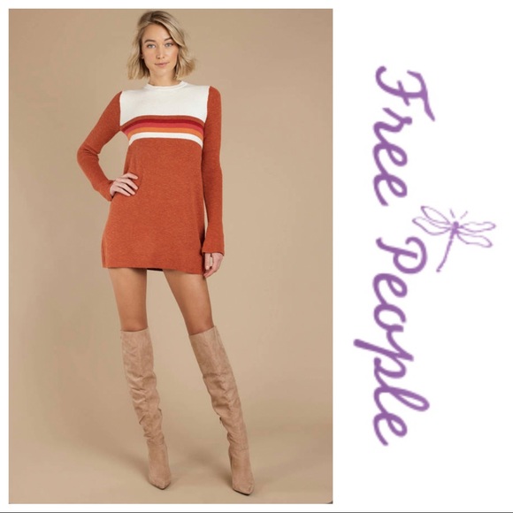 NWT Free People Colorblock Swit Mini Dress Size L - Picture 1 of 8